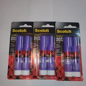 Scotch Purple Glue Stick 3 Twin Packs